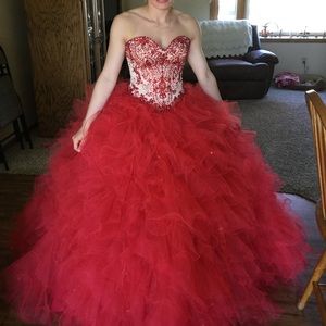 Large Red Prom Dress
